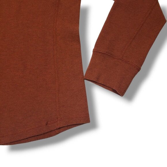 Duluth Trading Co Waffle Top Mens XL Orange V Neck Long Sleeve - Picture 3 of 5